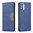Handytasche Stand Schutzhülle Flip Leder Hülle B06F für Motorola Moto E32s Blau