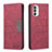 Handytasche Stand Schutzhülle Flip Leder Hülle B06F für Motorola MOTO G52 Rot