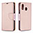 Handytasche Stand Schutzhülle Flip Leder Hülle B06F für Samsung Galaxy A40 Rosegold