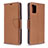 Handytasche Stand Schutzhülle Flip Leder Hülle B06F für Samsung Galaxy A51 4G Braun