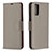 Handytasche Stand Schutzhülle Flip Leder Hülle B06F für Samsung Galaxy Note 20 5G Grau