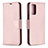 Handytasche Stand Schutzhülle Flip Leder Hülle B06F für Samsung Galaxy Note 20 5G Rosegold