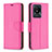 Handytasche Stand Schutzhülle Flip Leder Hülle B06F für Vivo Y02 Pink