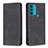 Handytasche Stand Schutzhülle Flip Leder Hülle B07F für Motorola Moto G71 5G Schwarz