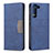 Handytasche Stand Schutzhülle Flip Leder Hülle B07F für Samsung Galaxy S21 FE 5G Blau