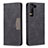 Handytasche Stand Schutzhülle Flip Leder Hülle B07F für Samsung Galaxy S21 FE 5G Schwarz