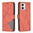 Handytasche Stand Schutzhülle Flip Leder Hülle B08F für Motorola Moto G73 5G Orange