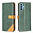 Handytasche Stand Schutzhülle Flip Leder Hülle B14F für Samsung Galaxy M32 5G Grün