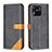 Handytasche Stand Schutzhülle Flip Leder Hülle B14F für Xiaomi Redmi 10 Power Schwarz