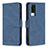 Handytasche Stand Schutzhülle Flip Leder Hülle B15F für Vivo Y53s NFC Blau