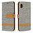 Handytasche Stand Schutzhülle Flip Leder Hülle B16F für Samsung Galaxy A10e Grau