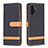 Handytasche Stand Schutzhülle Flip Leder Hülle B16F für Samsung Galaxy A13 4G Schwarz