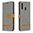 Handytasche Stand Schutzhülle Flip Leder Hülle B16F für Samsung Galaxy A20s Grau