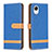 Handytasche Stand Schutzhülle Flip Leder Hülle B16F für Samsung Galaxy A23e 5G Blau