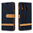 Handytasche Stand Schutzhülle Flip Leder Hülle B16F für Samsung Galaxy A40 Schwarz