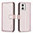 Handytasche Stand Schutzhülle Flip Leder Hülle B17F für Motorola Moto G73 5G Rosegold