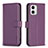 Handytasche Stand Schutzhülle Flip Leder Hülle B17F für Motorola Moto G73 5G Violett