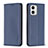 Handytasche Stand Schutzhülle Flip Leder Hülle B23F für Motorola Moto G73 5G Blau