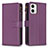 Handytasche Stand Schutzhülle Flip Leder Hülle B25F für Motorola Moto G73 5G Violett