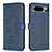 Handytasche Stand Schutzhülle Flip Leder Hülle Blumen BF1 für Google Pixel 8 Pro 5G Blau