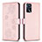 Handytasche Stand Schutzhülle Flip Leder Hülle Blumen BF1 für Oppo A16 Rosegold