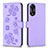 Handytasche Stand Schutzhülle Flip Leder Hülle Blumen BF1 für Oppo A58 5G Violett