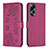 Handytasche Stand Schutzhülle Flip Leder Hülle Blumen BF1 für Oppo A98 5G Pink