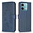 Handytasche Stand Schutzhülle Flip Leder Hülle Blumen BF1 für Xiaomi Redmi Note 13 5G Blau