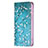 Handytasche Stand Schutzhülle Flip Leder Hülle Blumen für Apple iPhone 13 Cyan