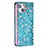 Handytasche Stand Schutzhülle Flip Leder Hülle Blumen für Apple iPhone 13 Cyan