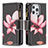 Handytasche Stand Schutzhülle Flip Leder Hülle Blumen für Apple iPhone 13 Pro Max Braun