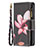 Handytasche Stand Schutzhülle Flip Leder Hülle Blumen für Apple iPhone 13 Pro Max Braun