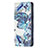 Handytasche Stand Schutzhülle Flip Leder Hülle Blumen für Apple iPhone 14 Plus Blau