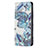 Handytasche Stand Schutzhülle Flip Leder Hülle Blumen für Apple iPhone 14 Pro Max Blau