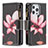 Handytasche Stand Schutzhülle Flip Leder Hülle Blumen für Apple iPhone 14 Pro Max Braun