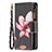 Handytasche Stand Schutzhülle Flip Leder Hülle Blumen für Apple iPhone 14 Pro Max Braun