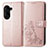 Handytasche Stand Schutzhülle Flip Leder Hülle Blumen für Asus ZenFone 10 Rosegold