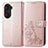 Handytasche Stand Schutzhülle Flip Leder Hülle Blumen für Huawei Honor 60 5G Rosegold