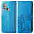 Handytasche Stand Schutzhülle Flip Leder Hülle Blumen für Motorola Moto G10 Blau