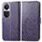 Handytasche Stand Schutzhülle Flip Leder Hülle Blumen für Oppo Reno10 Pro 5G Violett