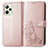 Handytasche Stand Schutzhülle Flip Leder Hülle Blumen für Realme C35 Rosegold