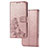 Handytasche Stand Schutzhülle Flip Leder Hülle Blumen für Samsung Galaxy A71 4G A715 Rosa