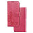 Handytasche Stand Schutzhülle Flip Leder Hülle Blumen für Samsung Galaxy A72 4G Rot