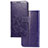 Handytasche Stand Schutzhülle Flip Leder Hülle Blumen für Samsung Galaxy F02S SM-E025F Violett