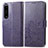Handytasche Stand Schutzhülle Flip Leder Hülle Blumen für Sony Xperia 1 IV SO-51C Violett