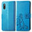 Handytasche Stand Schutzhülle Flip Leder Hülle Blumen für Sony Xperia Ace II Blau