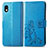 Handytasche Stand Schutzhülle Flip Leder Hülle Blumen für Sony Xperia Ace III Blau