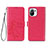 Handytasche Stand Schutzhülle Flip Leder Hülle Blumen für Xiaomi Mi 11 5G Rot