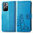 Handytasche Stand Schutzhülle Flip Leder Hülle Blumen für Xiaomi Poco M4 Pro 5G Blau