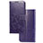 Handytasche Stand Schutzhülle Flip Leder Hülle Blumen für Xiaomi Redmi Note 9 Pro Violett